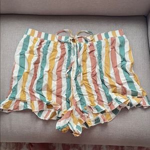 American eagle striped linen shorts